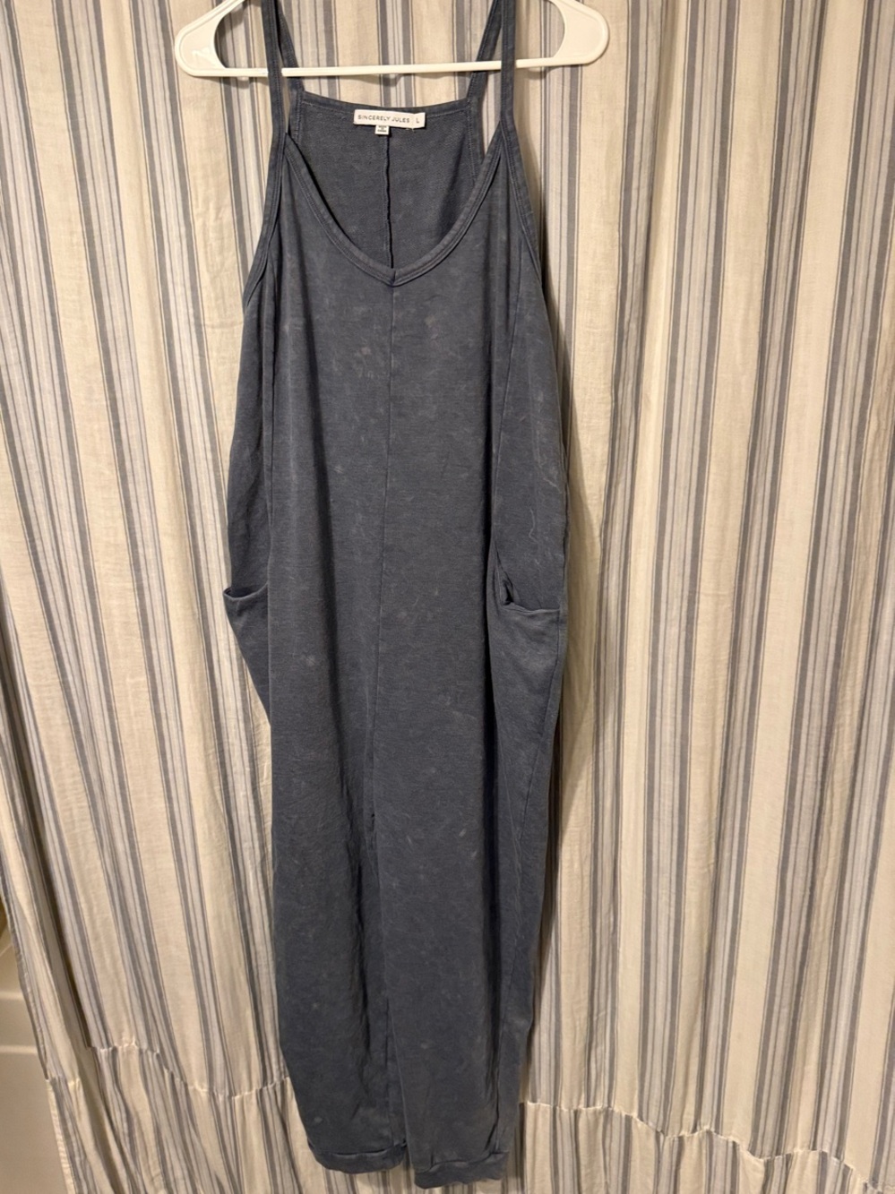 Sincerely Jules Slate Gray Sleeveless Jumpsuit with Pockets